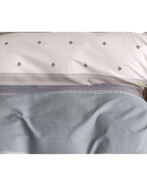 Set copripiumino bifacciale stampato + 2 federe con volant piatto trapuntato - 240x220 cm/2x (65x65 cm)