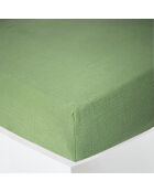 Drap housse Gaze de Coton olive