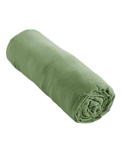 Drap housse Gaze de Coton olive