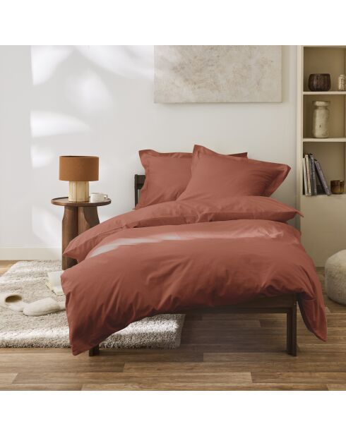 Housse de couette Percale terracotta - 140x200 cm