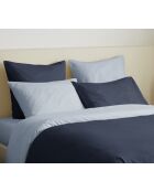 Pack Complet Housse de couette Bicolore + Drap housse King Size bleuolympe/marine - 240x260 cm/180x200 cm
