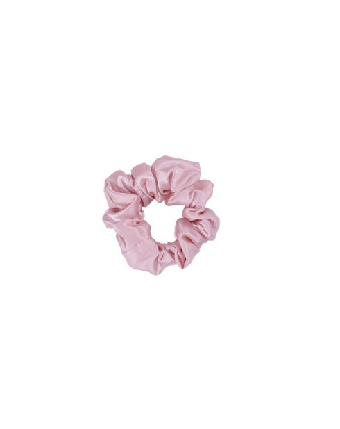 Roze zijden scrunchie