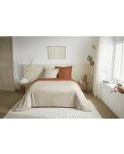 Parure de couette 3 pièces Duo Premium sable/paprika - 240x220 cm