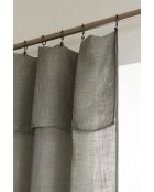 Verstellbarer Vorhang mit 8 khakifarbenen Clipringen — 140 x 270 cm