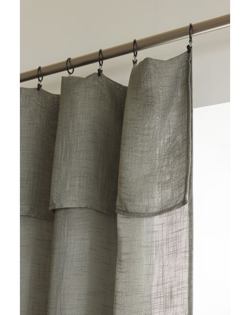 Verstellbarer Vorhang mit 8 khakifarbenen Clipringen — 140 x 270 cm
