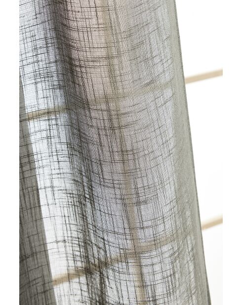 Verstellbarer Vorhang mit 8 khakifarbenen Clipringen — 140 x 270 cm
