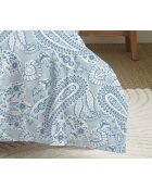 Pack Complet Housse de couette imprimé + Drap housse cashemire bleu - 140x200 cm/90x190 cm