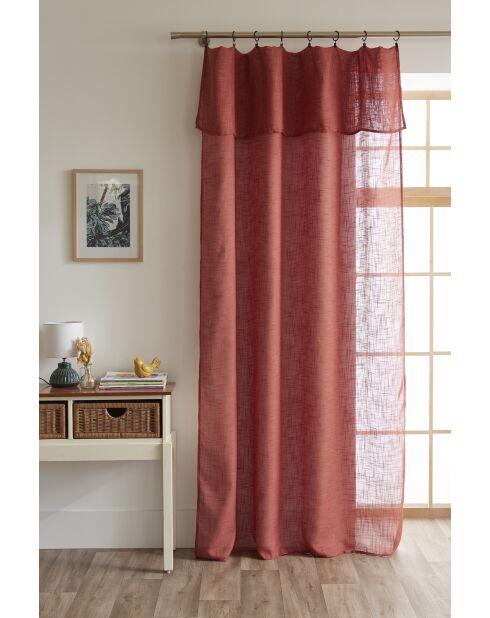 Verstellbarer Vorhang mit 8 Clipringen aus Terrakotta — 140 x 270 cm