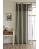 Verstellbarer Vorhang mit 8 khakifarbenen Clipringen — 140 x 270 cm