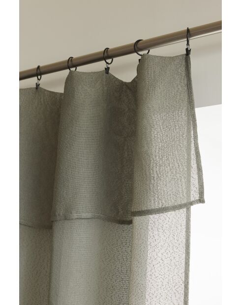 Verstellbarer Vorhang mit 8 khakifarbenen Clipringen — 140 x 270 cm