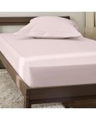 Lenzuolo con angoli elasticizzati in percalle di cotone rosa Julian - 90x190 cm