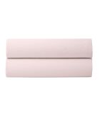 Lenzuolo con angoli elasticizzati in percalle di cotone rosa Julian - 90x190 cm