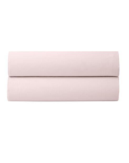 Lenzuolo con angoli elasticizzati in percalle di cotone rosa Julian - 90x190 cm