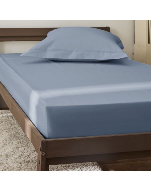 Lenzuolo con angoli elasticizzati Julian blue jeans in percalle di cotone - 90x190 cm
