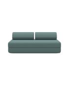 Canapé droit convertible et modulable 3 places en tissu lisse Gemma vert - 190x95x70,5 cm