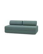 Canapé droit convertible et modulable 3 places en tissu lisse Gemma vert - 190x95x70,5 cm