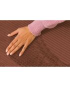 Méridienne convertible et modulable en velours côtelé Lincoln terracotta - 190x95x70,5 cm