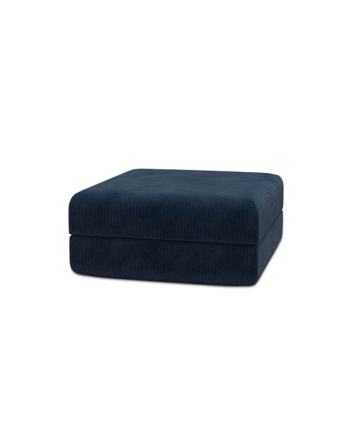 Lincolnblauwe, converteerbare en modulaire voetenbank van corduroy - 95x95x42 cm