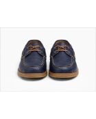Blauwe Panori leren bootschoenen