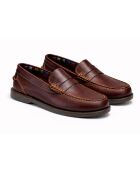 Pasuni lichtbruine leren bootschoenen
