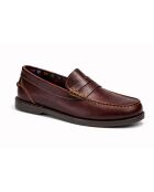 Pasuni lichtbruine leren bootschoenen