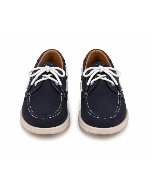 Blauwe leren bootschoenen van Natori