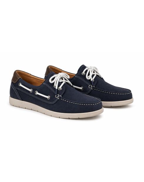 Blauwe leren bootschoenen van Natori