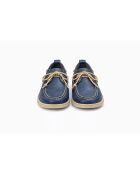 Namela blaue Leder-Bootsschuhe