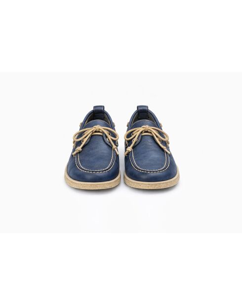 Namela blauwe leren bootschoenen