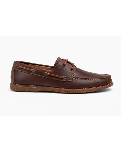 Hellbraune Panori Bootsschuhe aus Leder
