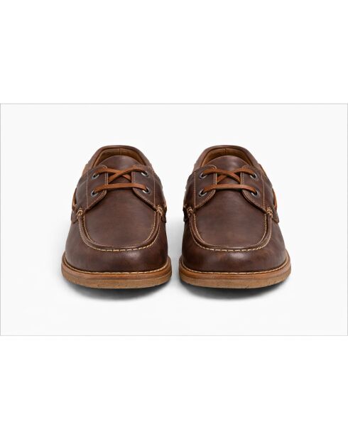 Hellbraune Panori Bootsschuhe aus Leder