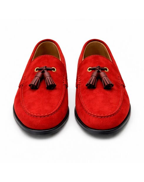 Mocassins en cuir Saveli rouge
