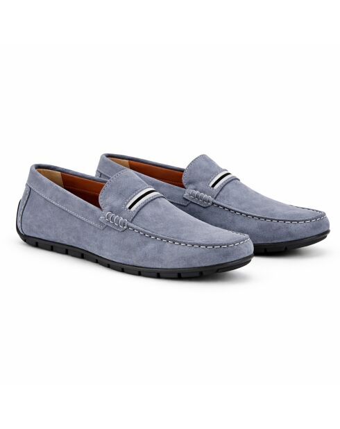 Mocassins en cuir Socaman bleus