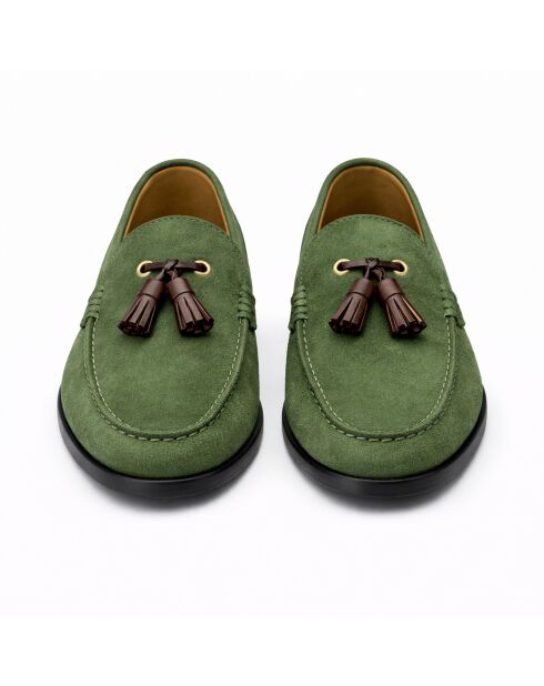 Mocassins en cuir Saveli verts