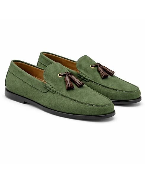 Mocassins en cuir Saveli verts