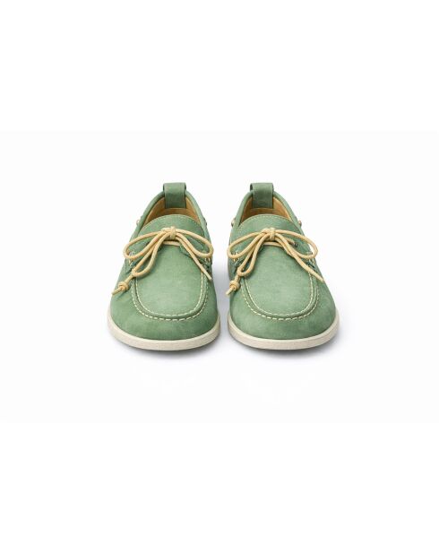 Nacori groene leren bootschoenen