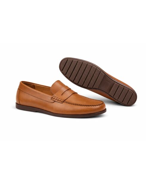 Mocassins en cuir Dabera brun clair