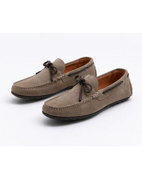 Mocassins en cuir Solavi beige