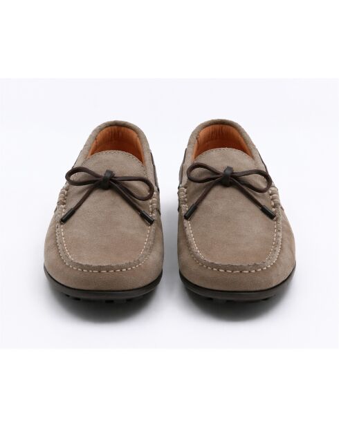 Mocassins en cuir Solavi beige