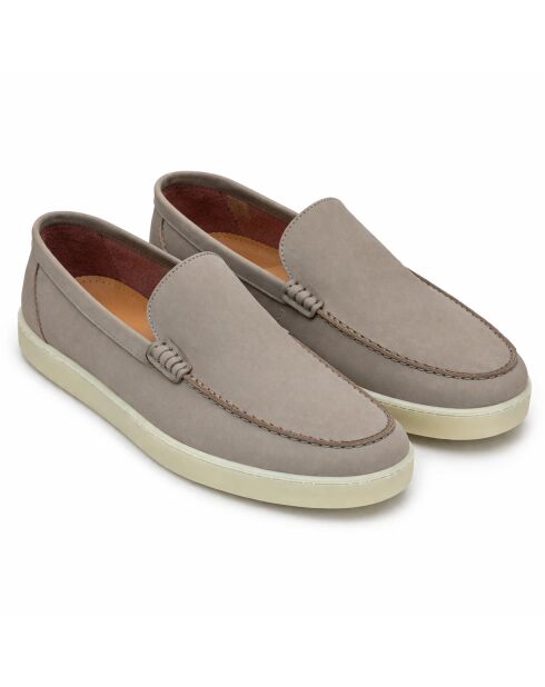 Mocassins en cuir Serati gris