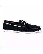 Sauten blauwe leren bootschoenen