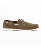Sauten beige leren bootschoenen