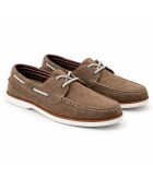 Sauten beige leren bootschoenen