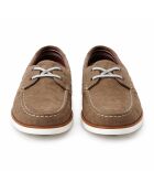 Sauten beige leren bootschoenen
