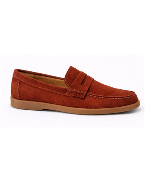 Mocassins en cuir Samori rouge