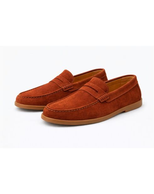 Mocassins en cuir Samori rouge