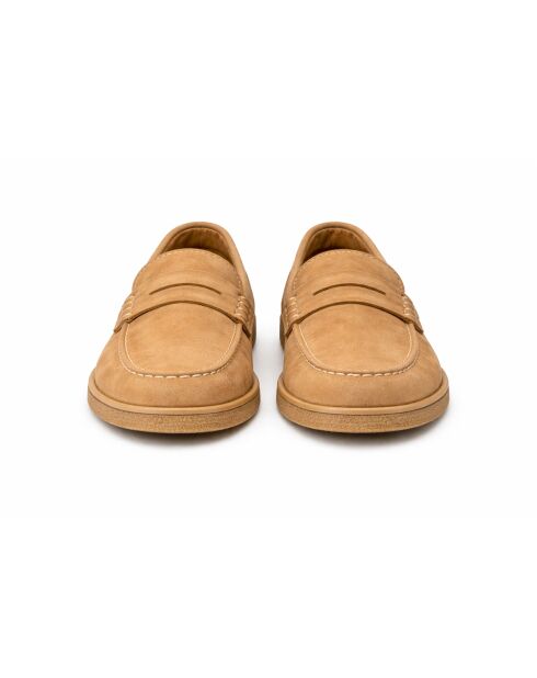 Mocassins en cuir Saconi beige
