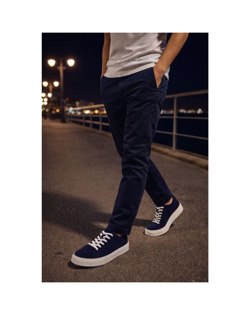 Zapatillas azules de piel Tesana