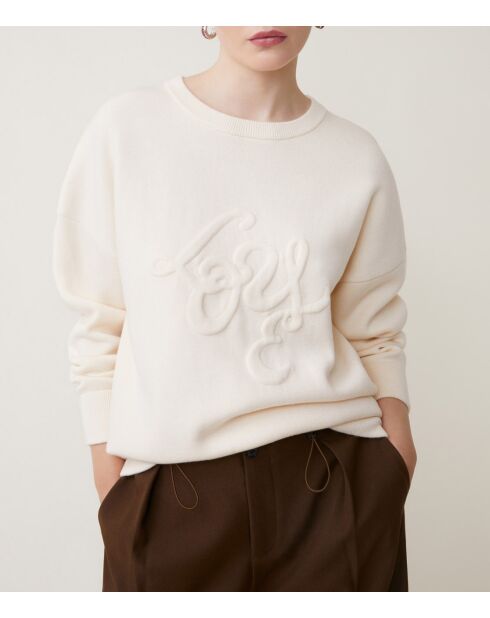 Cremefarbener Provo-Pullover