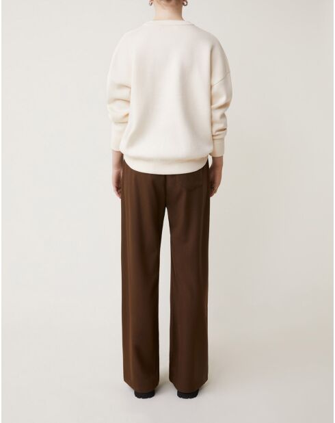Cremefarbener Provo-Pullover